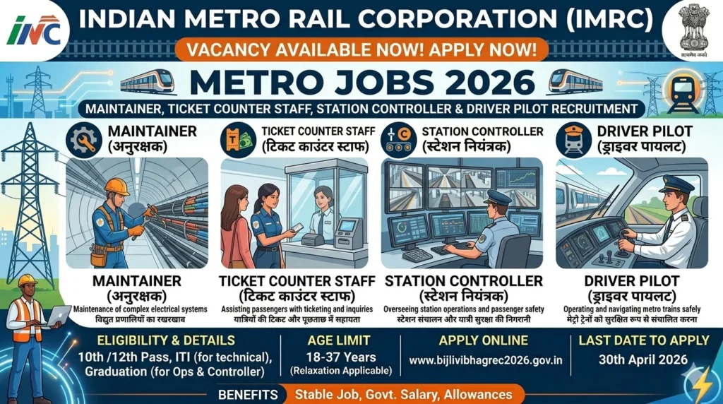 Metro Jobs 2026: Guide to Maintainer, Ticket Counter Staff, Station Controller and Driver Pilot Positions Metro Jobs 2026: Guide to Maintainer, Ticket Counter Staff, Station Controller and Driver Pilot Positions